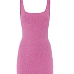Fendi x skims pink embossed midi dress authentic